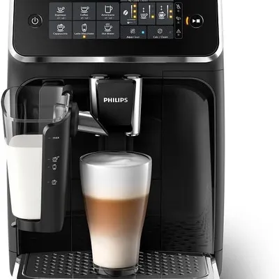 Philips 3200 Series Fully Automatic Espresso Machine, LatteGo Milk Frother, 5 Coffee Varieties, Intuitive Touch Display, 100% Ceramic Grinder, AquaClean Filter, My Coffee Choice, Black (EP3241/54)
