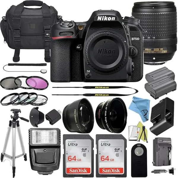 Nikon D7500 DSLR Camera with 18-140mm f/3.5-5.6G ED VR Lens Bundle