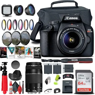 Canon EOS Rebel T100 (4000D) DSLR Camera Dual Lens Kit