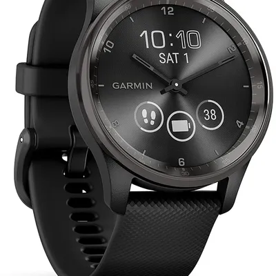Garmin vívomove® Trend, Stylish Hybrid Smartwatch, Long-Lasting Battery Life, Dynamic Watch Hands and Touchscreen Display, Black