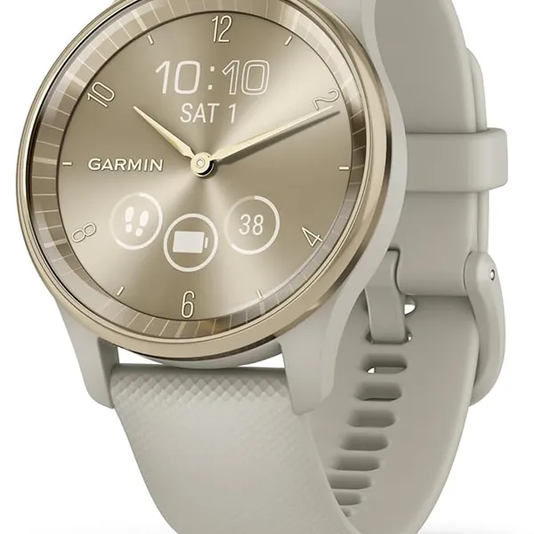 Garmin vívomove® Trend, Stylish Hybrid Smartwatch, Long-Lasting Battery Life, Dynamic Watch Hands and Touchscreen Display, French Gray
