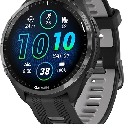 Garmin Forerunner® 965 Running Smartwatch, Colorful AMOLED Display, Training Metrics and Recovery Insights, Black and Powder Gray