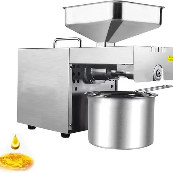 Automatic Oil Press Machine Stainless Steel Cold/Hot Press for Nut Seeds/Rapeseed Press Oil Extractor Home Commercial Oil Expeller for Corn Coconut Peanut