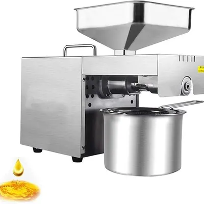 Automatic Oil Press Machine Stainless Steel Cold/Hot Press for Nut Seeds/Rapeseed Press Oil Extractor Home Commercial Oil Expeller for Corn Coconut Peanut