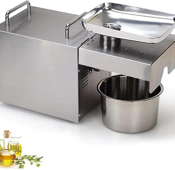 Automatic Oil Extractor Cold Hot Nuts Oil Press Machine Stainless Steel Oil Extractor Home/Commercial Oil Expeller for Pressing Peanut Sesame Rapeseed 3-6KG/H