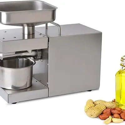 Home Oil Press Machine Commercial Hot & Cold Oil Expeller 304 Stainless Steel Press Oil Extractor for Coconut Olive Peanuts 3-6Kg/H