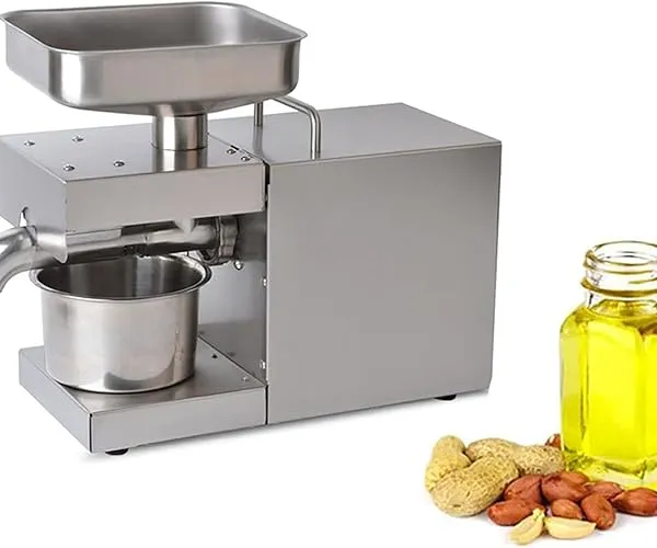 Home Oil Press Machine Commercial Hot & Cold Oil Expeller 304 Stainless Steel Press Oil Extractor for Coconut Olive Peanuts 3-6Kg/H