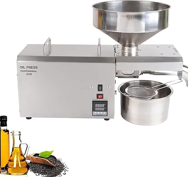 1500W Automatic Oil Press Machine LCD Touch Screen Cold/Hot Nut Oil Extractor Stainless Steel Home/Commercial Oil Expeller for Corn/Coconut/Peanut/Sunflower Seeds 110V