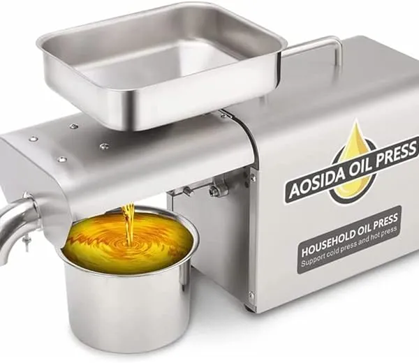 Household Automatic Oil Press Temperature Control Oil Press Hot/Cold Oil Press for Flax Perilla Rapeseed Sesame Oil Press