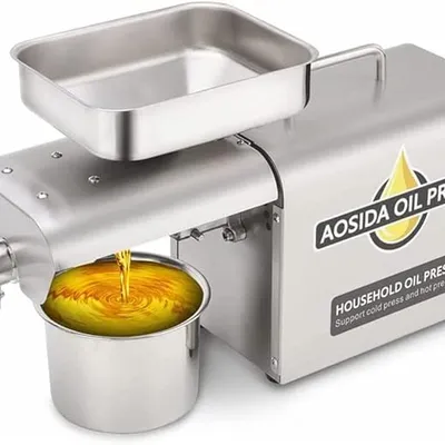 Household Automatic Oil Press Temperature Control Oil Press Hot/Cold Oil Press for Flax Perilla Rapeseed Sesame Oil Press