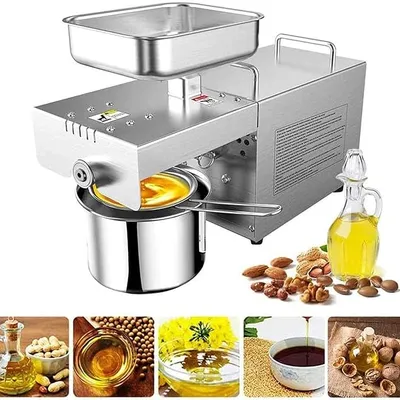 720W Home Automatic Oil Press Machine Stainless Steel Oil Expeller Extractor Hot and Cold Oil Presser for Corn Coconut Peanut Sunflower Seeds Commercial/Household