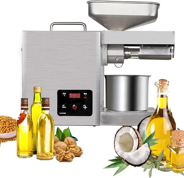 700W Hot/Cold Oil Presser Oil Press Machine Two-Key Digital Display Screen 0-300°C Adjustable Home Automatic Oil Press for Peanut Rapeseed Sesame Flax Seed 110V