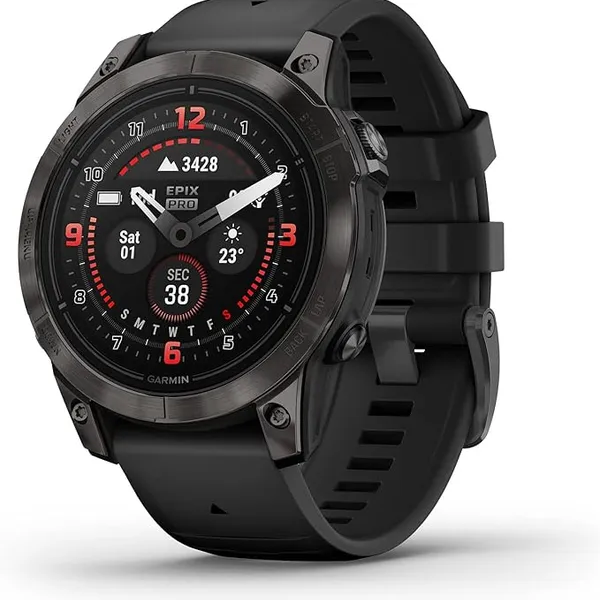 Garmin epix Pro (Gen 2) Sapphire Edition, 47mm, High Performance Smartwatch, Advanced Training Technology, Built-in Flashlight, Black