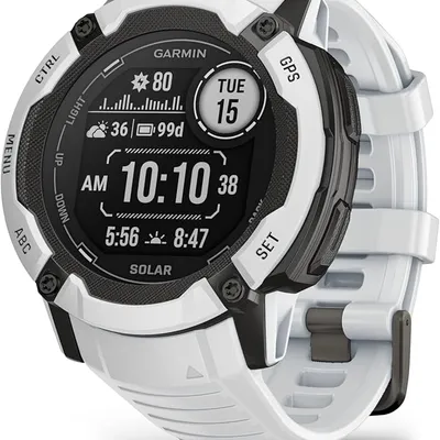 Garmin Instinct 2X Solar, Rugged GPS Smartwatch, Built-in Flashlight, Solar Charging Capability, Multi-Band GNSS, Whitestone (Refurbished)