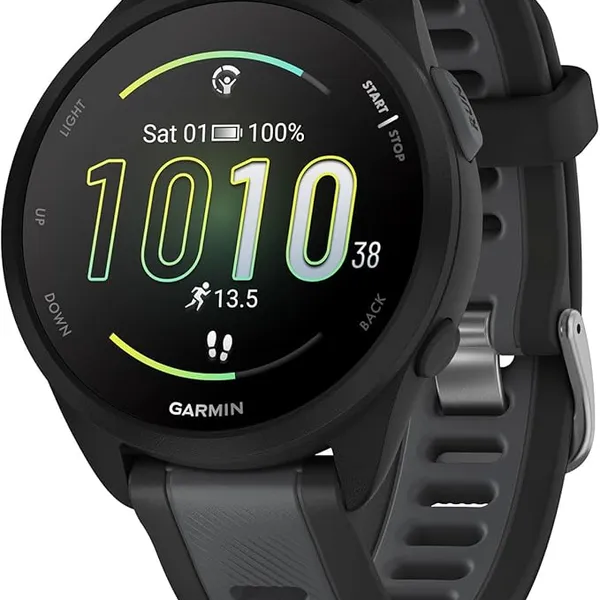 Garmin Forerunner® 165 Music, Running Smartwatch, Colorful AMOLED Display, Training Metrics and Recovery Insights, Music on Your Wrist, Black