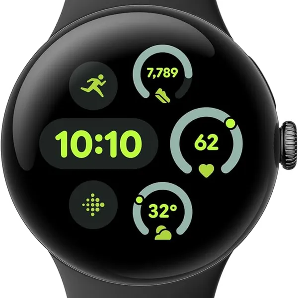 Google Pixel Watch 3 (41mm) - Android Smartwatch with Heart Rate Tracking, Advanced Running from Fitbit, Fitness Insights, 24-Hour Battery - Matte Black Aluminum Case - Obsidian Band - LTE
