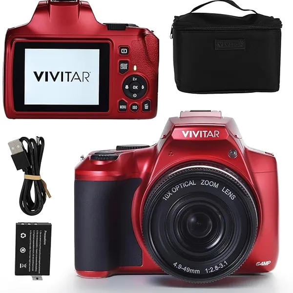 Vivitar VXXBR10 4K Digital Camera, 64MP, 10x Optical Zoom