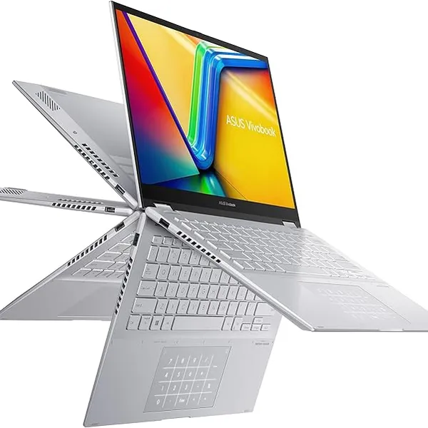 ASUS Vivobook S 14 Flip Laptop, 14” WUXGA Touch Display, Intel Core i7-13620H CPU, 16GB DDR4 RAM, 1TB SSD, NumberPad, WiFi 6E, Windows 11 Home, Cool Silver, TP3402VA-AS71T-CA