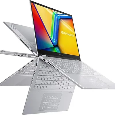 ASUS Vivobook S 14 Flip Laptop, 14” WUXGA Touch Display, Intel Core i7-13620H CPU, 16GB DDR4 RAM, 1TB SSD, NumberPad, WiFi 6E, Windows 11 Home, Cool Silver, TP3402VA-AS71T-CA