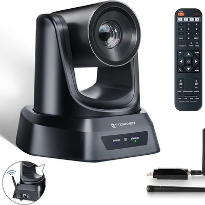 TONGVEO 1080P Wireless PTZ Conference Camera with 3X Optical Zoom