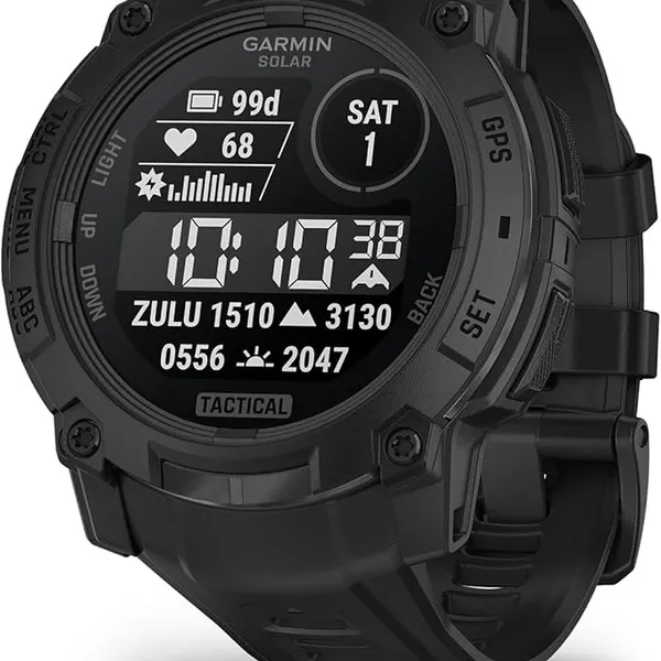 Garmin Instinct® 3 Tactical Edition, 45mm, Solar Charged Display, Rugged Outdoor GPS Smartwatch