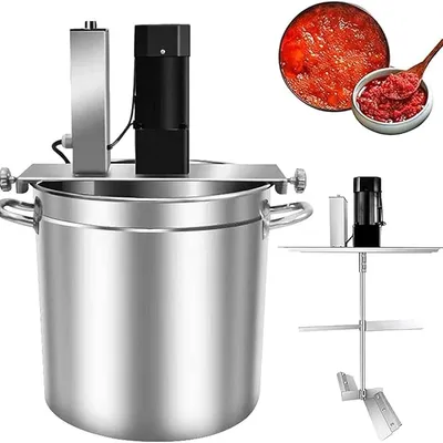 Automatic Food Mixer,30L/35L/40L/50L Commercial Heating Mixer with Double-Layer Stirring Scraper,Adjustable Stirring Speed Hot Pot Seasoning Bottom Soup Sauce Stirrer Machine,For Home,Restaurant(35L)