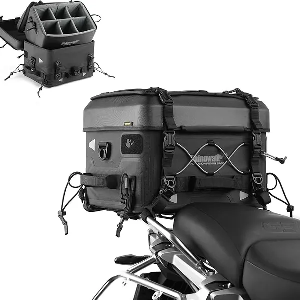 Rhinowalk 36L Modular Hard Shell Motorcycle Tail Bag with 22L Camera Insert