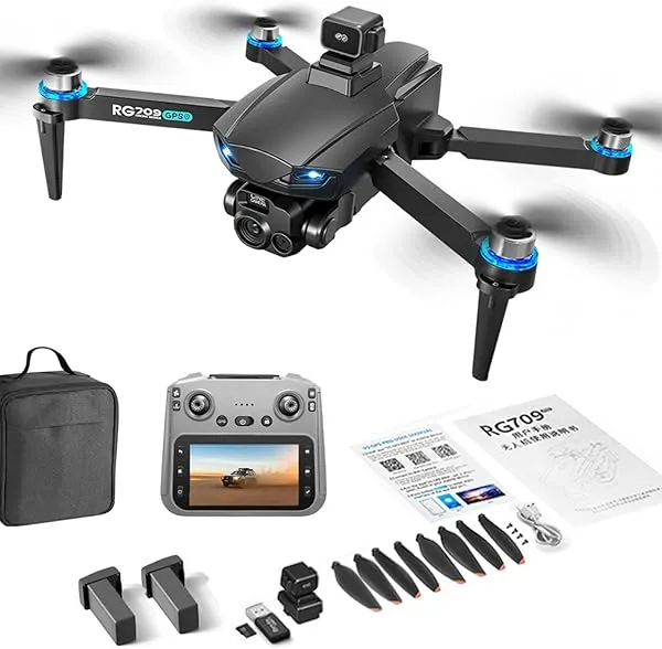 QQCHGOL 4K GPS Drone with 360° Laser Obstacle Avoidance and 2-Axis Gimbal