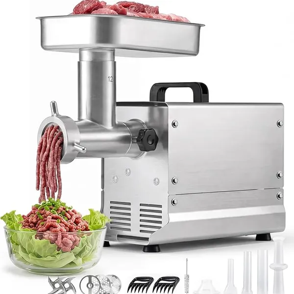 VEVOR Commercial Meat Grinder, 11 Lbs/Min Capacity, #12 Electric Meat Mincer with 3 Plates, 3 Sausage Stuffing Tubes, 550W/0.7HP Stainless Steel Sausage Maker for Home Kitchen & Restaurant, ETL Listed