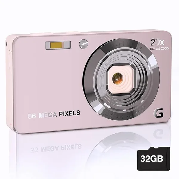 Focusify 4K Digital Point and Shoot Camera (Pink)