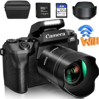 Digital Camera, 4k Cameras for Photography & Video, 64MP WiFi Touch Screen Vlogging Camera