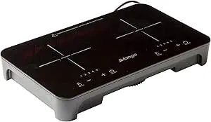 Vango Sizzle Double 1600W Portable Electric Induction Hob Cooker with Touch Controls and 5 Heat Settings with UK Plug for Home, Camping, Campervan