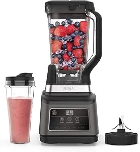 Ninja 2-in-1 Blender with 3 Automatic Programs Blend, Max Blend, Crush, and 4 Manual Settings, 2.1L Jug & 700ml Cup, 1200W, Dishwasher Safe Parts, Auto-iQ, Black BN750UK