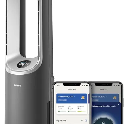 Philips Air Performer 3-in-1: Purifier, Heater & Cooling Fan – Cleans 70m2, Removes 99.97% of Allergens and Pollutants. HEPA Filter, Smart Sensors, Alexa, App. Quiet & Energy Efficient (AMF870/35)