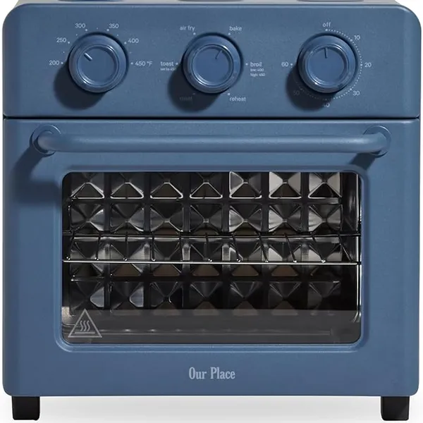 Our Place Wonder Oven | 6-in-1 Air Fryer & Toaster Oven with Steam Infusion | Compact, Countertop Friendly, Fast Preheat, Multifunctional | Air Fry, Toast, Roast, Bake, Reheat & Broil | Blue Salt