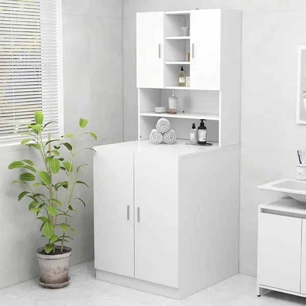 Household Appliance Accessories-Washing Machine Cabinet White-Home & Garden