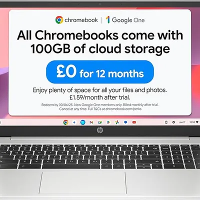 HP Chromebook 15a-na0005sa 15.6" Laptop | Intel Celeron N4500 | 4GB RAM | 128GB eMMC