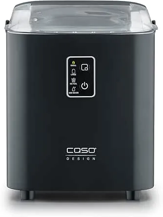 CASO Design IceChef, Compact Ice Cube Maker, Counter-Top Ice Machine For Home and Kitchen, 1L Water Tank, Ice in Just 6 Minutes, 12kg of Ice in 24 Hours, 2 Sizes, Self-Cleaning Ice Cube Maker Machine