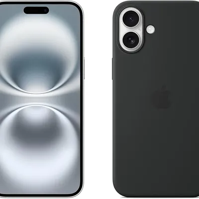 Apple iPhone 16 Plus 128GB: 5G Mobile phone with Apple Intelligence - White + Silicone Case with MagSafe - Black