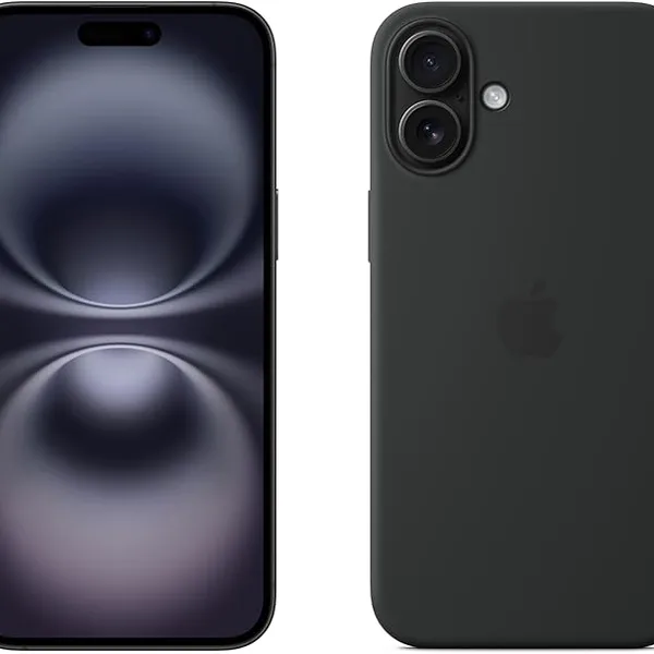 Apple iPhone 16 Plus 128GB: 5G Mobile phone with Apple Intelligence - Black + Silicone Case with MagSafe - Black