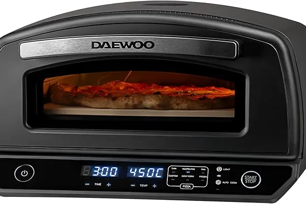 Daewoo 12 Inch Electric Pizza Oven For Indoor Use, With A Viewing Window And Internal Light, Easy Controls And Pre-Sets, Complete Pizza Making Set Included