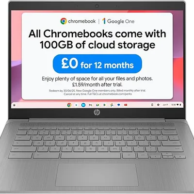 HP Chromebook 14a-ne1000sa | 14-inch HD | Intel Celeron N4500 | 4GB RAM | 64GB eMMC