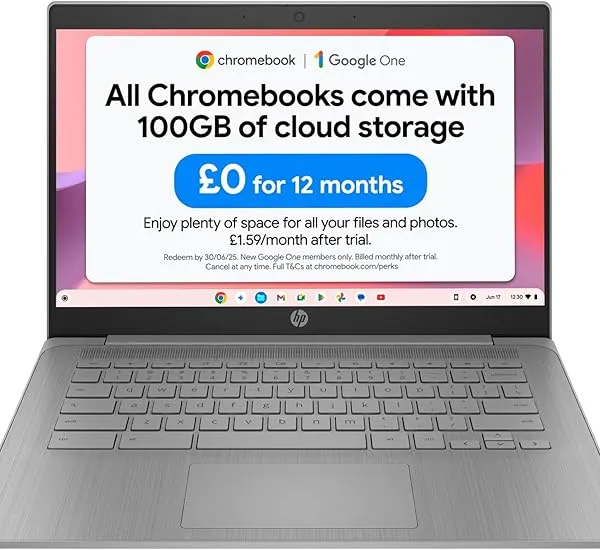 HP Chromebook 14a-ne1000sa | 14-inch HD | Intel Celeron N4500 | 4GB RAM | 64GB eMMC
