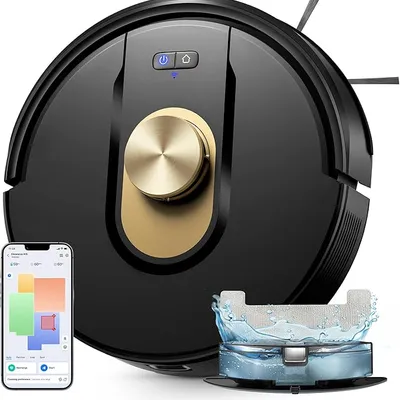 Vexilar W9 Robot Vacuum Cleaner with Mop,8000Pa Robotic Vacuum with LiDAR Navigation,15 No-go Zones, 150 Min Max Runtime, App Control, 3-in-1 Sweep and Mop Robot for Pet Hair, Carpet and Hard Floors
