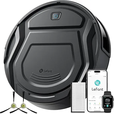 Lefant M210 Pro+ Robot Vacuum Cleaner - 4000Pa Strong Suction, PreciSense Obstacle Avoidance, Mini & Quiet, 200 Mins Runtime, Self-Charging, for Pet Hair/Hard Floors, Black