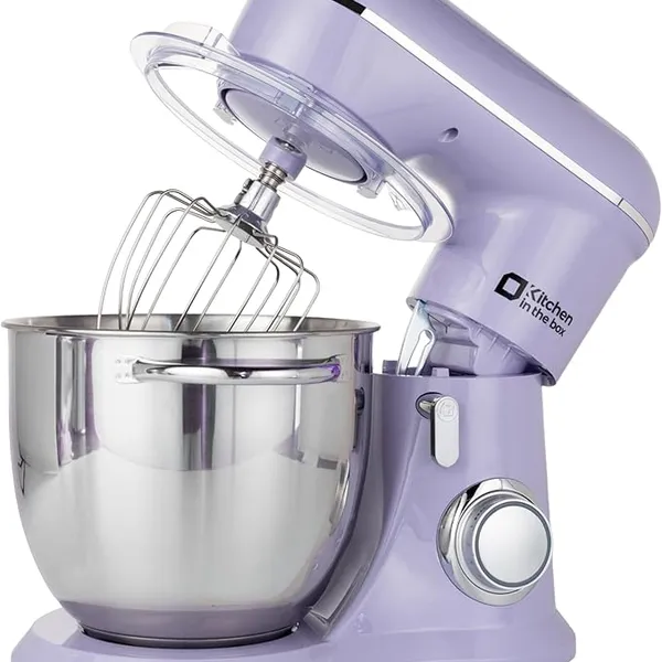 Kitchen in the box Stand Mixer, 6L Electric Food Mixer with 10 Speeds, 1300W Kitchen Appliance for Home Baking, Colorful Design Baking Tool for Bread Dough Cake with Dough Hook, Whisk, Beater (Purple)