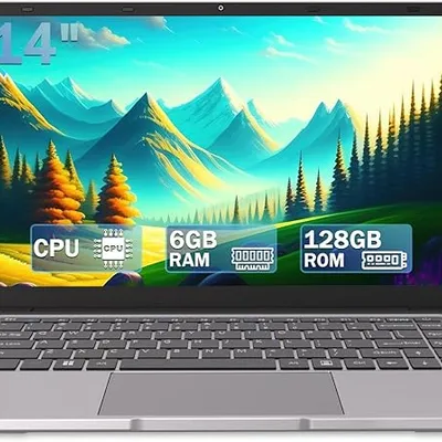 Generic 14-inch Windows Laptop PC, Intel Celeron N4000, 6GB RAM, 128GB SSD