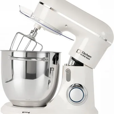 Kitchen in the box Stand Mixer, 6L Electric Food Mixer with 10 Speeds, 1300W Kitchen Appliance for Home Baking, Colorful Baking Tool for Bread Dough Cake with Dough Hook, Whisk, Beater (Grey White)