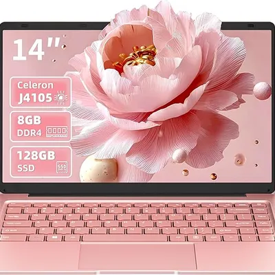 Generic 14-inch Quad-Core Ultrabook, 8GB DDR4 RAM, 128GB SSD, FHD IPS Display, Rose Gold