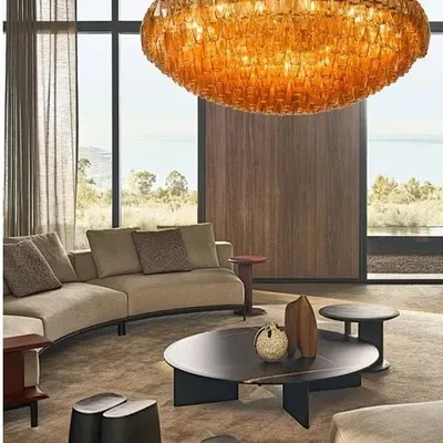Chandelier, Modern Colorful Gray Glass Classic Chandelier Lighting Big 2025 Designer Large Home Appliance Villa Dining Lustres Luxury(Warm White,Amber_DIA150CM)
